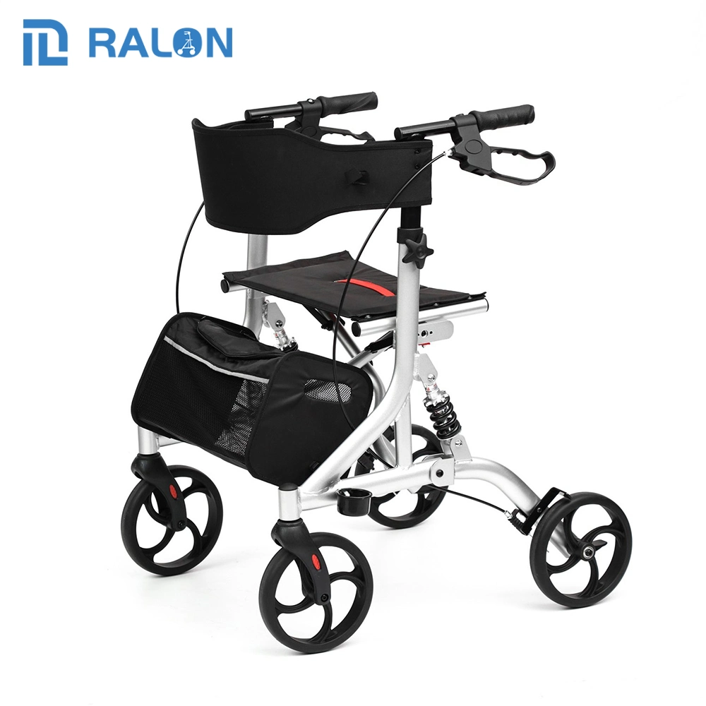 Aluminum Alloy Frame Four Wheel Foldable with Basket Multifunctional Classic Roller and Walker