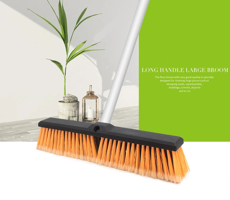 Telescopic Long Handle Bevel Floor Brush Cleaning Large Area