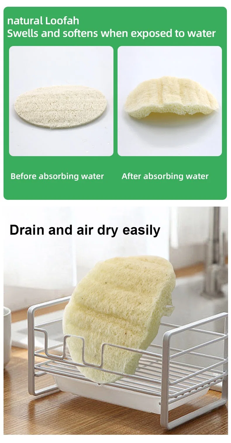 Oval Loofah Dish Brush Kitchen Non-Stick Wash Bowl Sponge Wipe Multi-Functional Loofah Brush