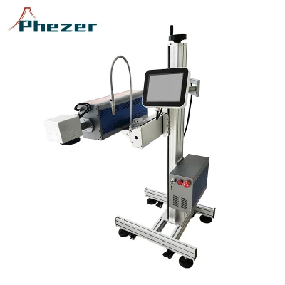  Low Price CO2 Flying Laser Marking Machine with Conveyor for Production Date Expiry Date