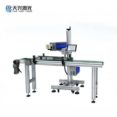  High Speed 20W 30W 50W 100W Flying Online Fiber CO2 UV Laser Engraving Marking Machine Price Metal Marking Machine Metal Tag Marking Machine