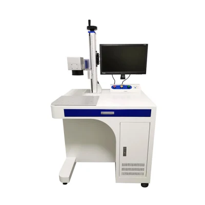  Desktop CO2 / UV / Fiber Laser Marking Machine 20W 30W 50W 70W with Convey Belt Rotary Device for PCB Board Plastic Tube Cable
