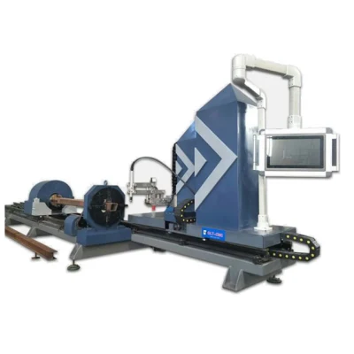 5 Axis Steel Square Tube Cutter CNC Pipe Profile Plasma Cutting Machine