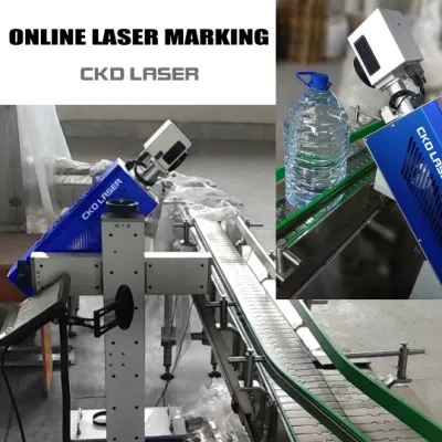  Automatically Mineral Water Laser Marking Line for Pet Transparent Bottle PVC Pipe Number Print Mark