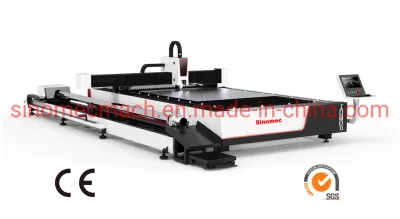 4000W CNC Laser Cutter Heavy Fiber Laser/CO2 Laser Cutting or Engraving Machine for Metal Carbon Steel, Stainless Steel Sheet and Tube Cutting