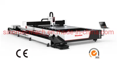  4000W CNC Laser Cutter Heavy Fiber Laser/CO2 Laser Cutting or Engraving Machine for Metal Carbon Steel, Stainless Steel Sheet and Tube Cutting