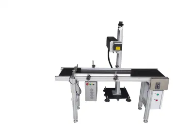 CO2 Flying Laser Marking Machine with Conveyor Belt for Industrial Production Line