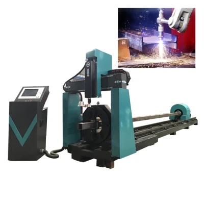 Chuck Type 5 Axis Flame and Plasma Cutting Profiling Cutter Machine for Square Tube CNC Cutting