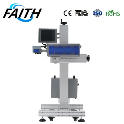  Faith Laser Plastic Cloth Jeans Cable Other Non-Metal Materials CO2 RF Online Flying Laser Marking Machine