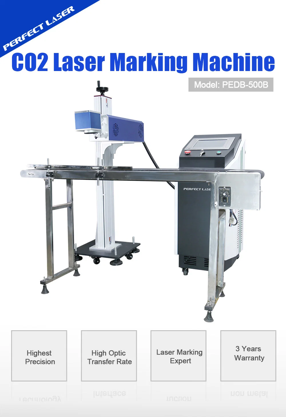 10W 30W 60W Flying CO2 Laser Engraving Marking Machine