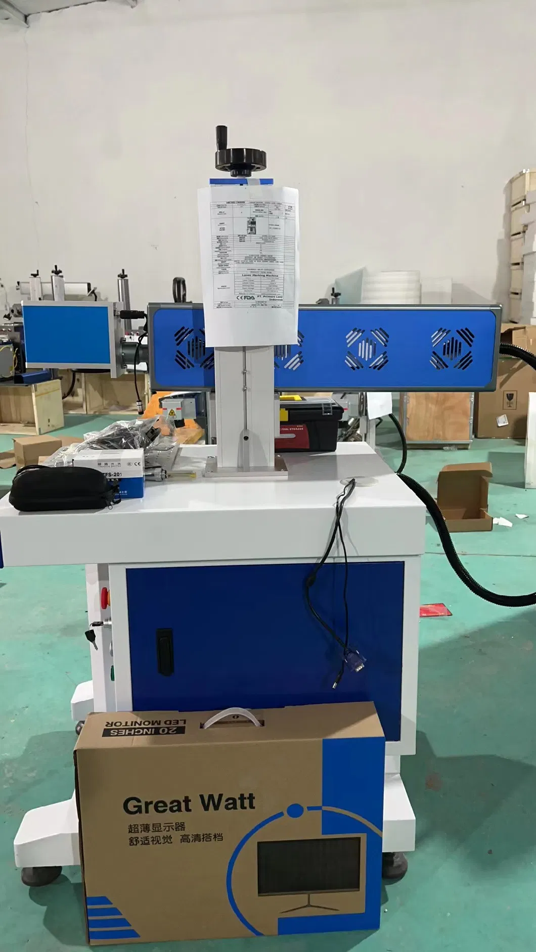 Bost Laser Source Nanjing Crd Cr30, 30W, 140*140mm Lens with D80 Rotary Axis CO2 Galvo Laser Engraver Laser Marking Machine