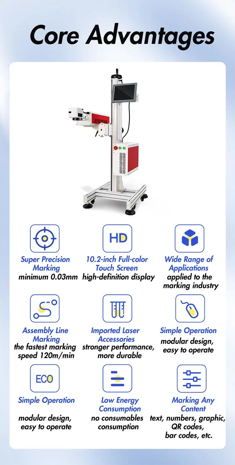 Cheap Price Paper Plastic 20W CO2 Laser Marking Machine with Conveyor Belt