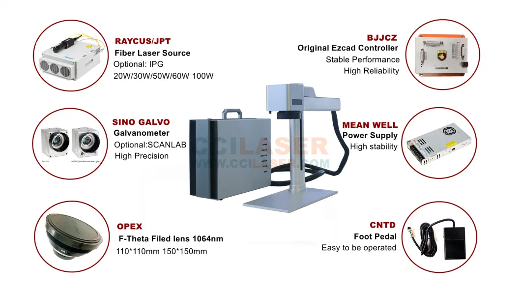 New Cci Laser Portable Metal Fiber Laser Marking Machine Price for Clocks Jewelry with Raycus Max Logo Printing Cutting Engraving Machinery for Small Business