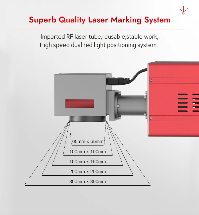 100W RF Tube Non-Metallic CO2 Laser Marking Machine