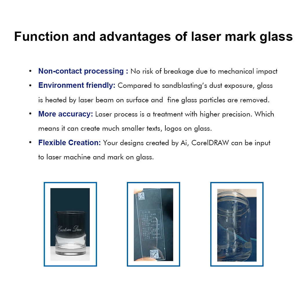 Glassware Flat Glass Laser Marking Machine with CO2 Laser and UV Laser