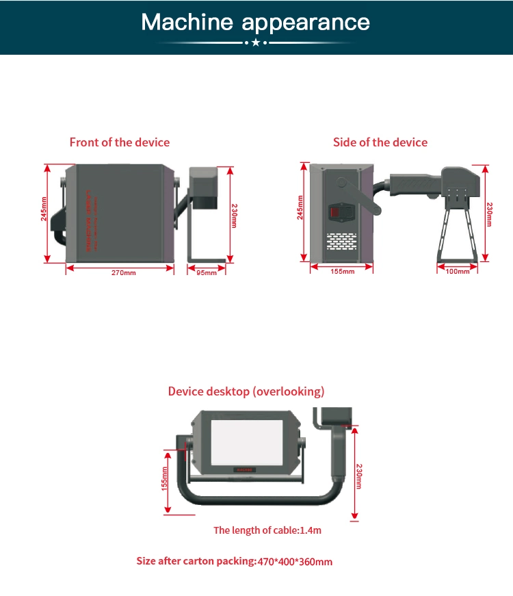 Portable 20W/30W/50W CO2 Fiber Laser Marker Machines for Wood Materials Laser Marking