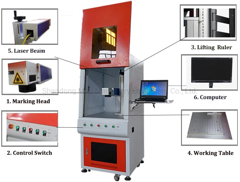 10W/ 20W/ 30W/ 50W Raycus/ Max/ Ipg Portable CO2 Laser Marking Printing Machine Price for Logo Printing on Nonmetal Material