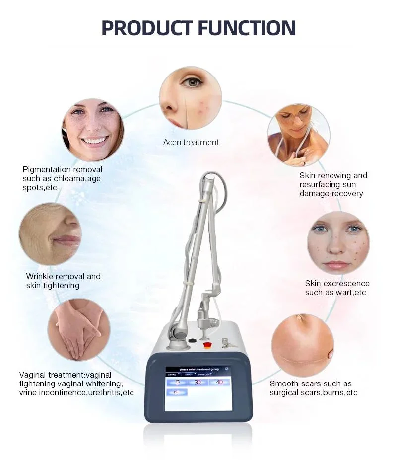 CO2 Fractional Laser 10600nm Skin Resurfacing Wrinkle Stretch Marks Removal Vaginal Tightening Machine