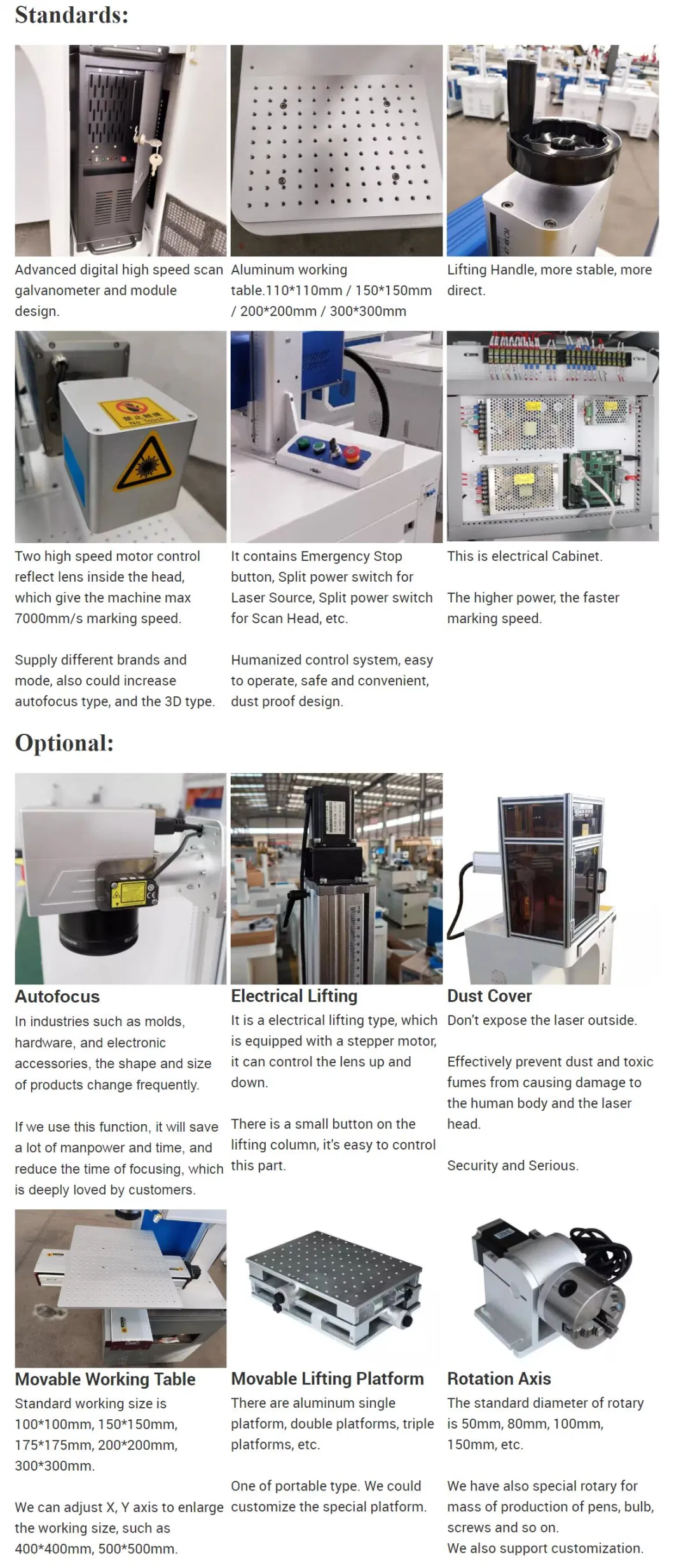 High Speed and Delicate Marking Desktop Type CO2 Laser Marking Machine for Non-Metal Materials