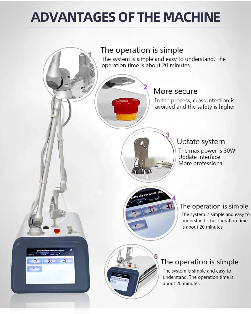 CO2 Fractional Laser 10600nm Skin Resurfacing Wrinkle Stretch Marks Removal Vaginal Tightening Machine