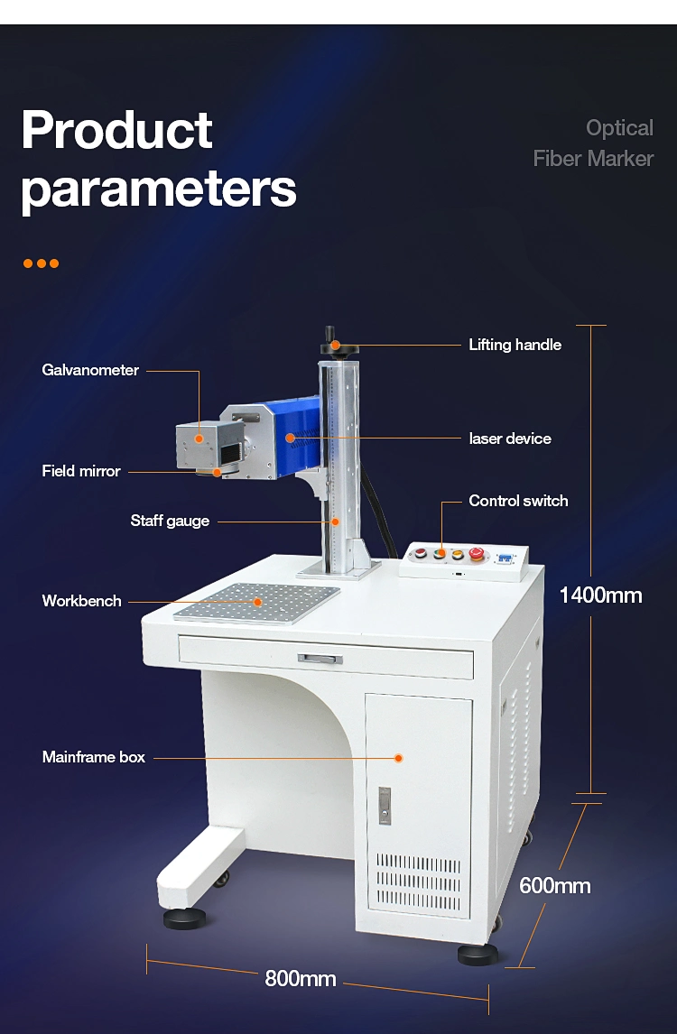 High Speed CO2 Laser Marking Machine with Metal Tube Laser 20W 30W 50W 80W