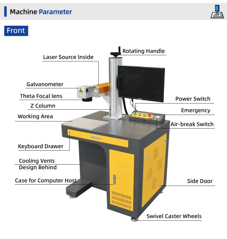 Fiber Laser Marking Machines 30W /20W/50W Optional CO2 / UV Laser Marking Machines Laser Engraving Machine Metal and Nometal