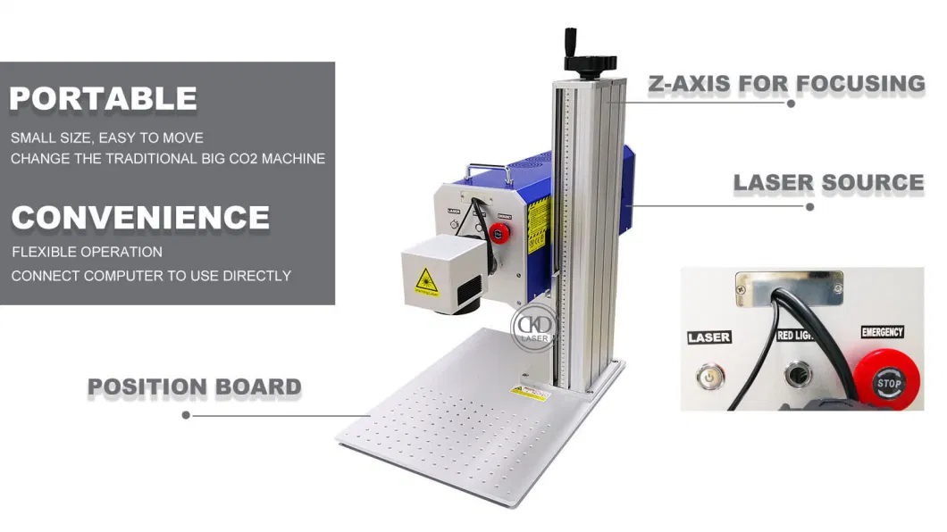 CO2 Laser Portable Marking Machine for Wood Plastic Leather Cloth Cutting