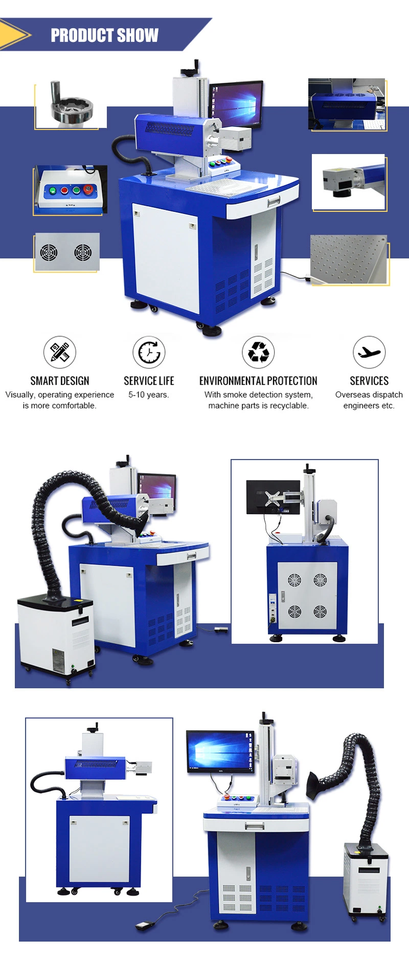 50W CO2 Leather Shoes Laser Marking Machine with Table Top