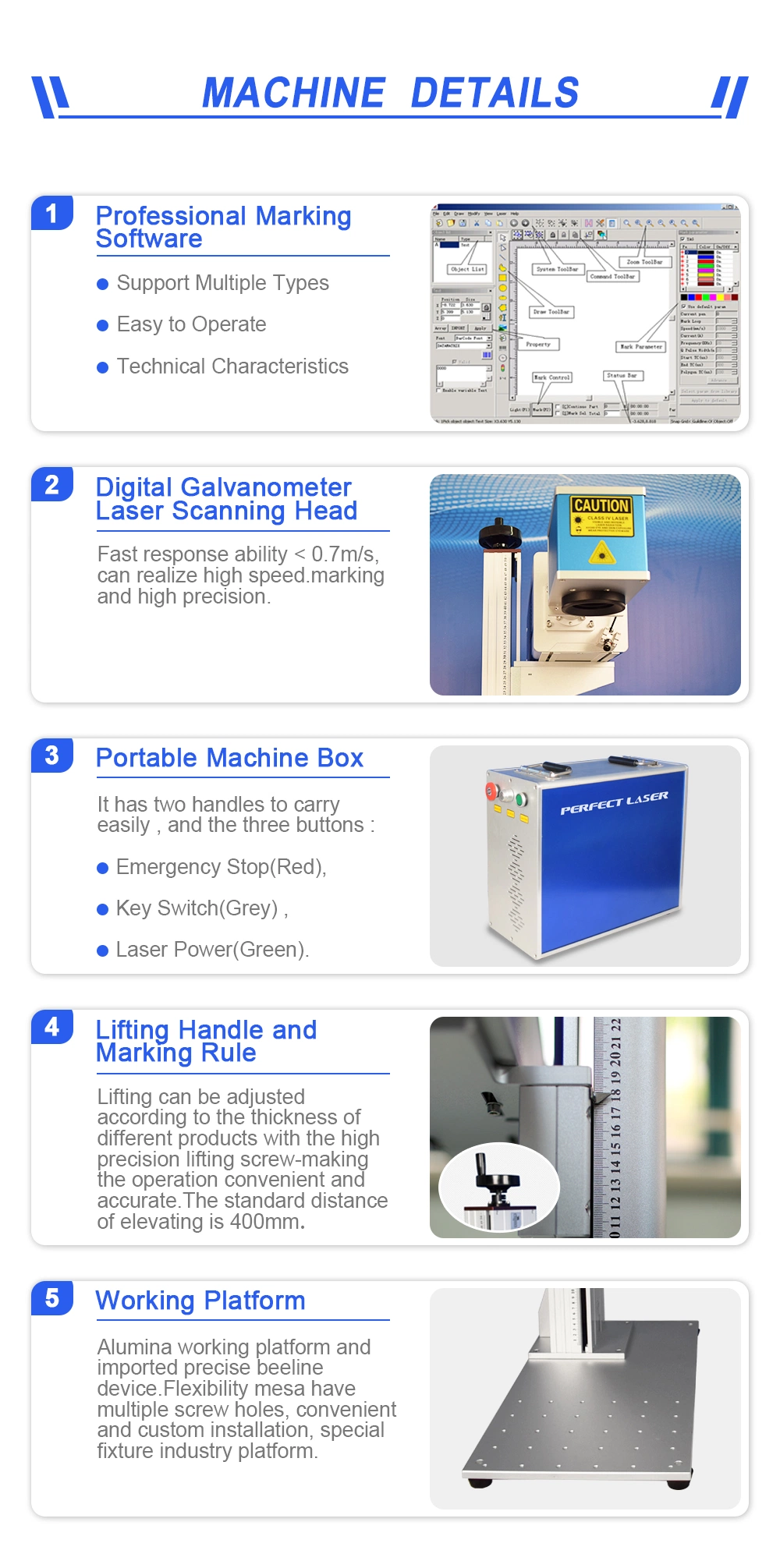 30W 60W Nonmetallic Materials Desktop Split CO2 Laser Marking Machine