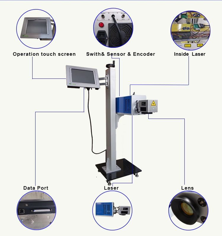 Portable Mopa Metal CO2 Laser Wood Marking Coding Printer Machine