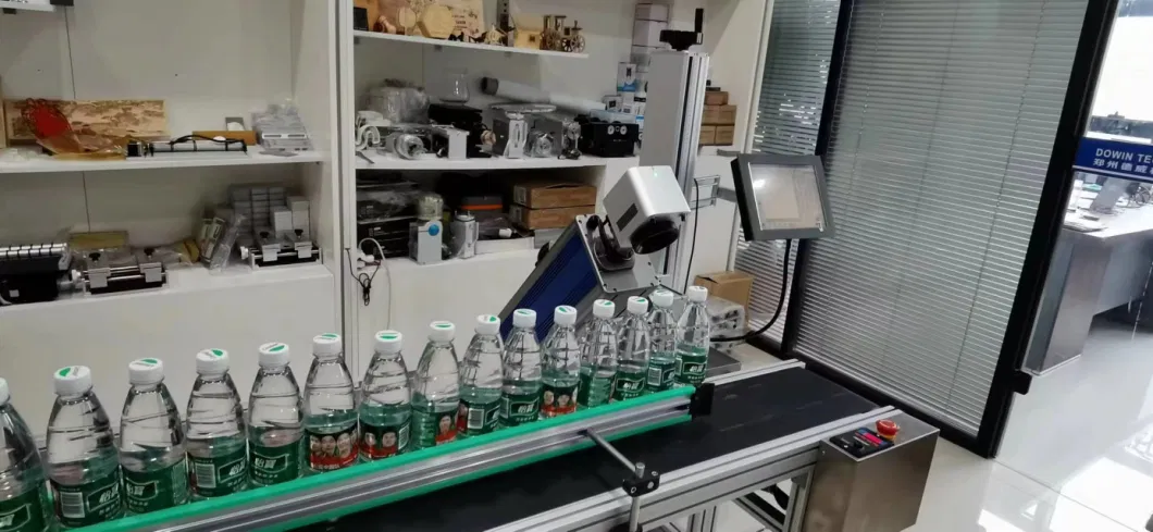 Factory Production Line Flying Conveyor Belt Laser Marking Machine RF CO2 Laser Printing Machine for Bottle Plastic Printer