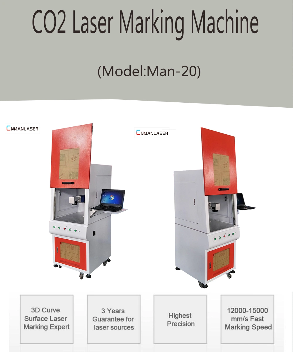 10W/ 20W/ 30W/ 50W Raycus/ Max/ Ipg Portable CO2 Laser Marking Printing Machine Price for Logo Printing on Nonmetal Material