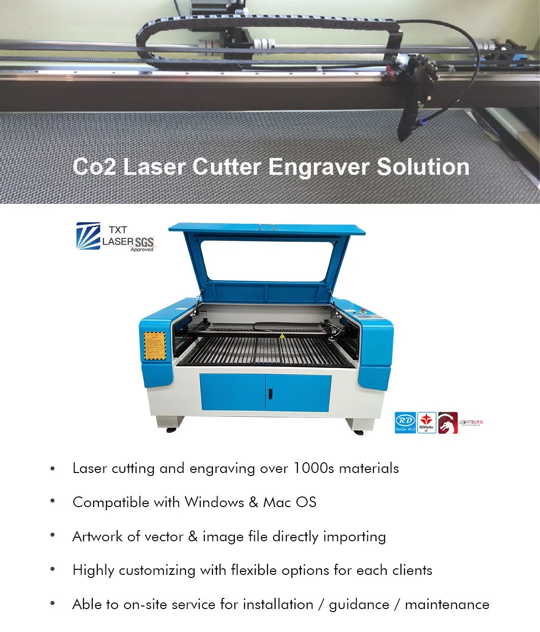 80W 100W 150W CO2 CNC Laser Cutter Engraver Marking Printing Cutting Engraving Machine for Wood Acrylic Plywood 1390 Price