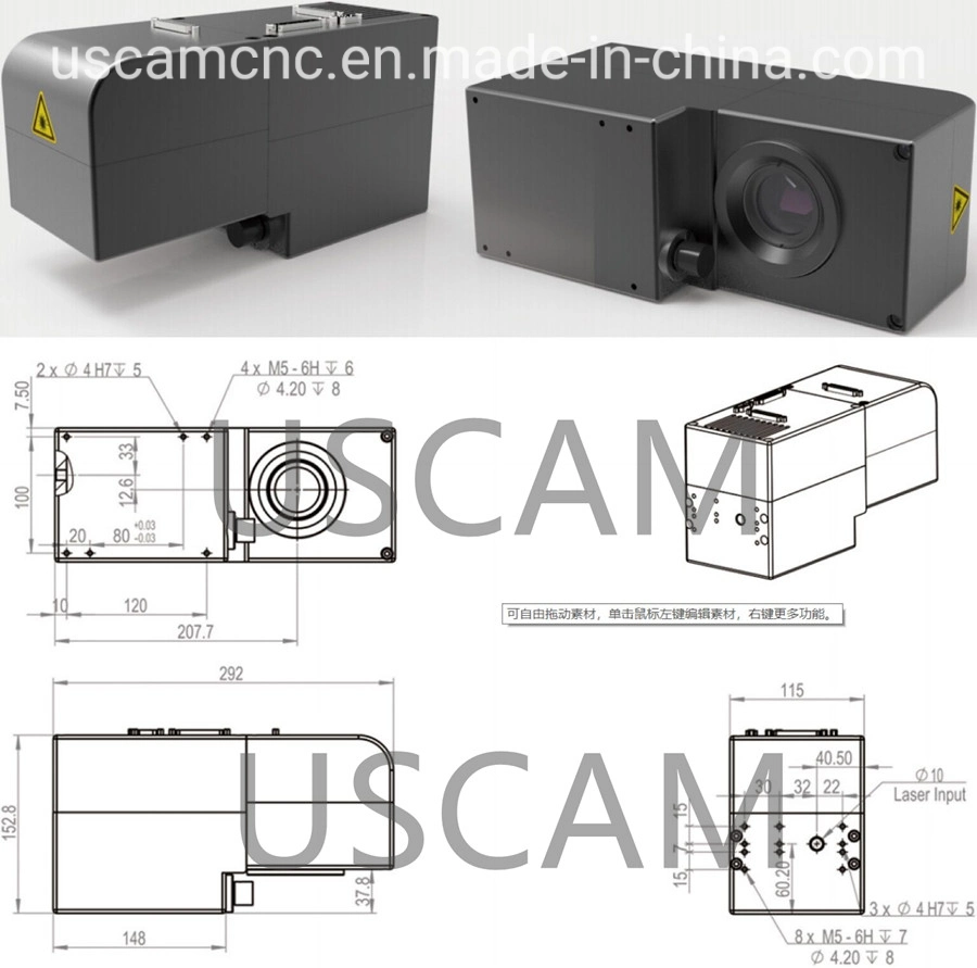 30W 60W 100W 3D Dynamic Galvo Head Textile Leather Jeans Plastic Wood Paper CNC CO2 Laser Marking Machine RF Tube