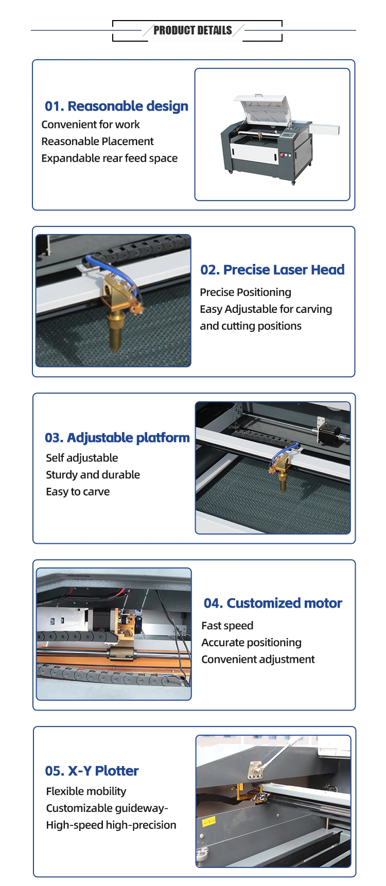 Desktop 4060 CNC Laser Machine Easy to Operate 80W/100W CO2 Laser Engraving and Cutting Machines for Small Businesses at Home