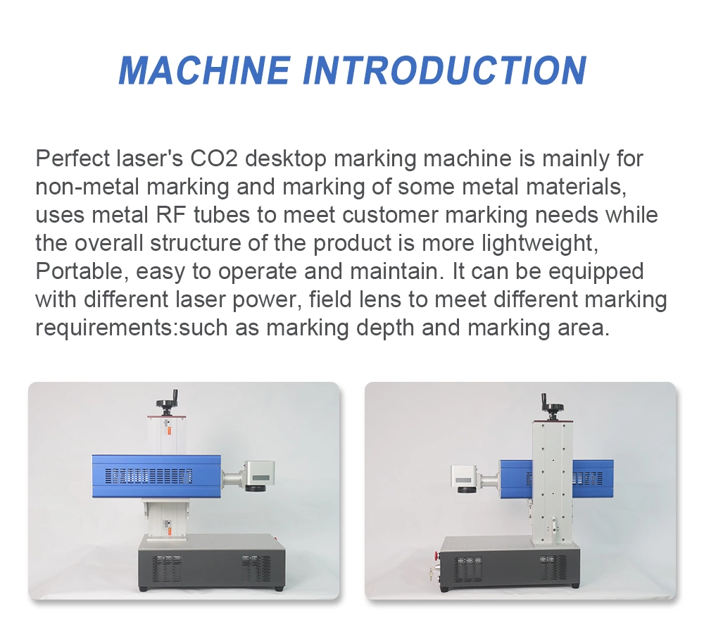 Desk Portable 30W 60W CO2 Laser Marking Engraving Printing Machine for Water Bottle Wood Paper