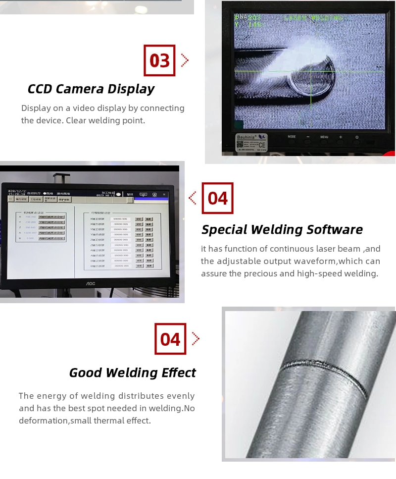 Four-Axis Fiber Continuous Laser Welding Machine with CCD Monitoring