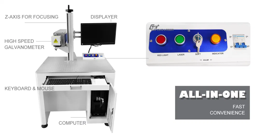 50W CO2 Laser Marking Machine for Wood Leather Cloth