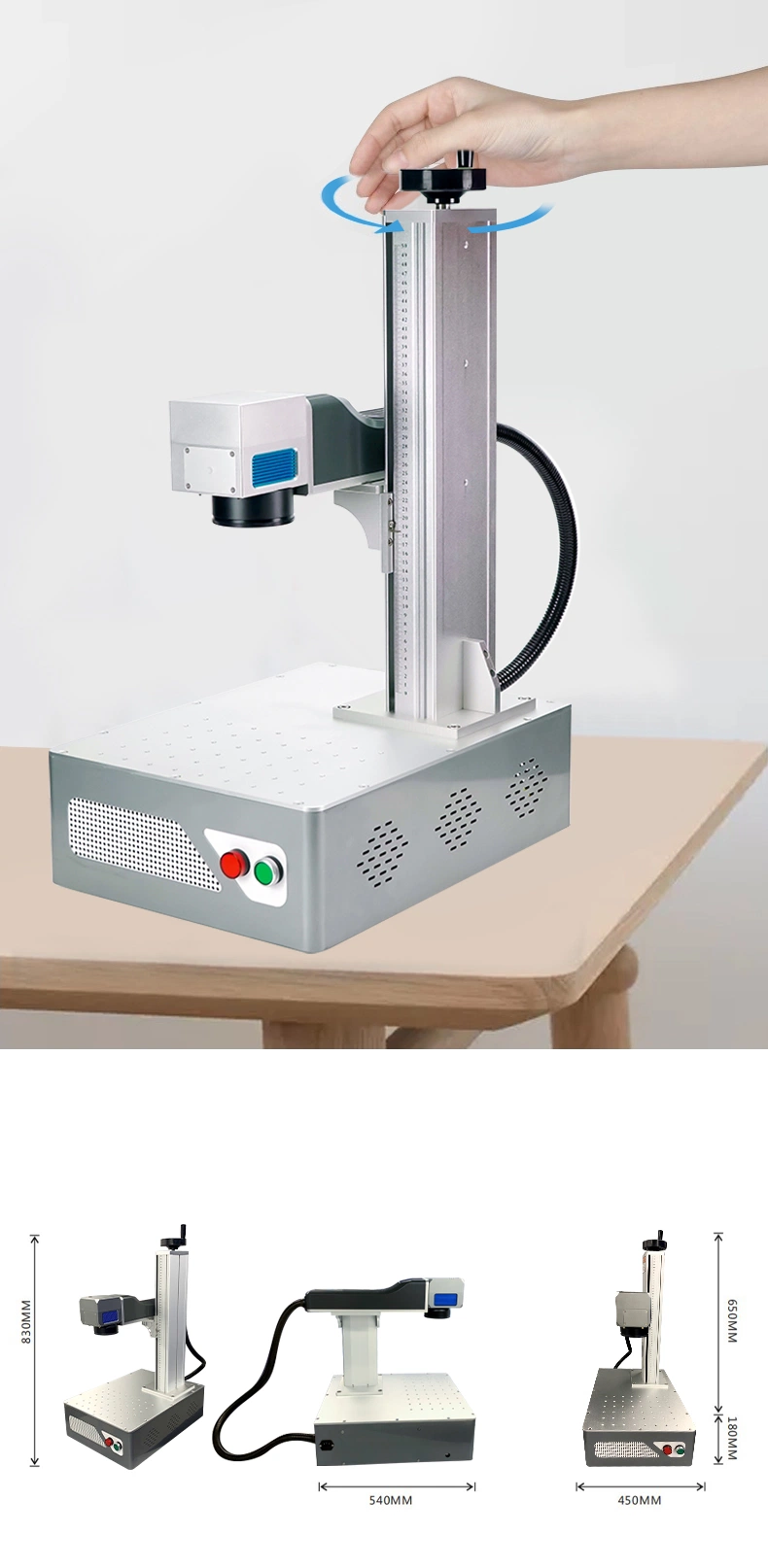 20W Laser Metal Seal Engraving Machine for Office Personal Metal Stamp with Rotary Axis