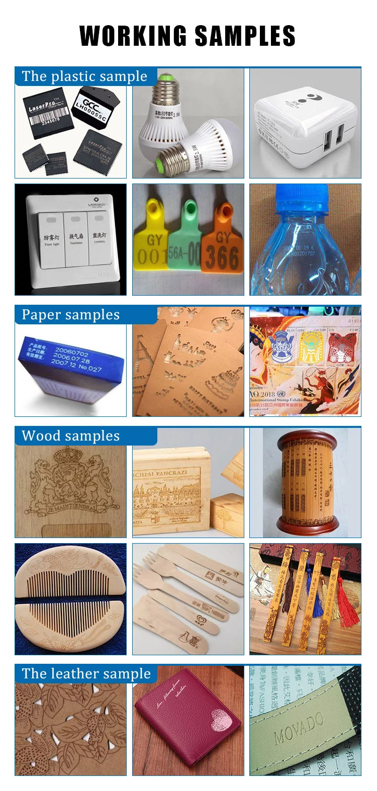 CO2 Laser Marking Machine for Metal Nonmetal with Smoking Device and Radio-Frequency Tube CE FDA