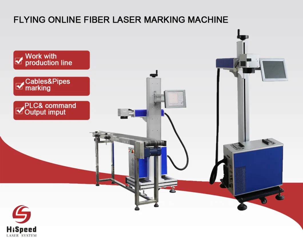 Online Fly Fiber CO2 UV Laser Marking Machine for Pipe Plastic Packages