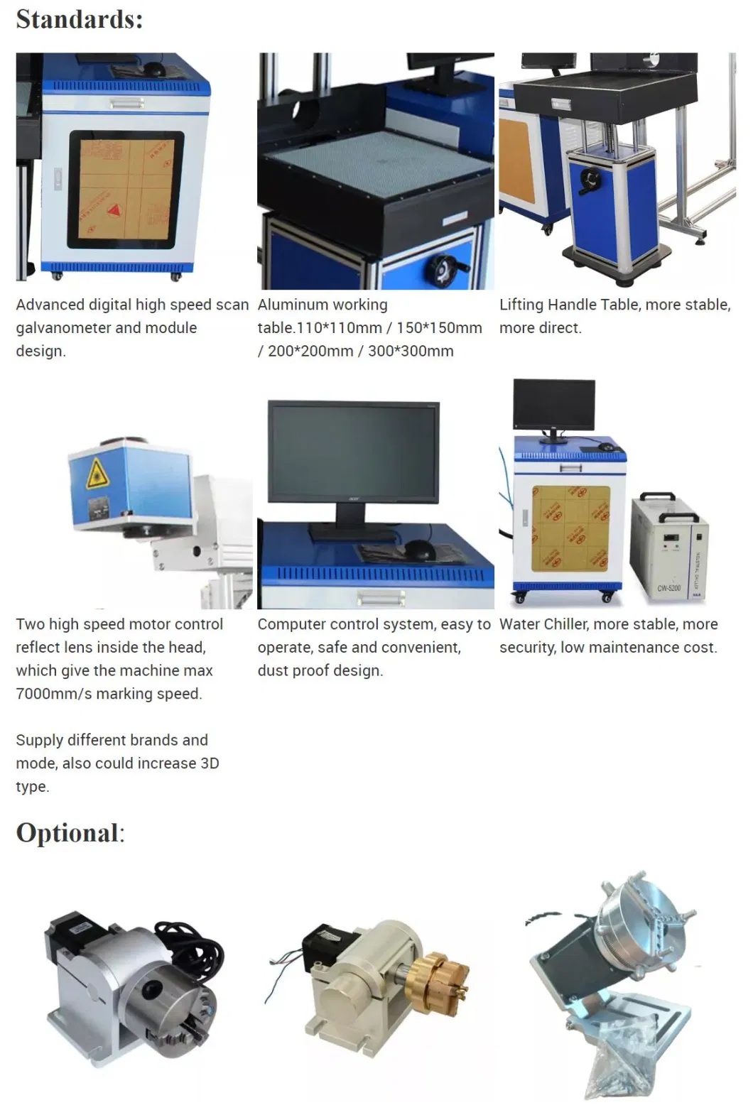 New Design DIY Big Scope Glass Tube CO2 Laser Marking Machine for Acrylic/PVC Card/Laptop Keyboard