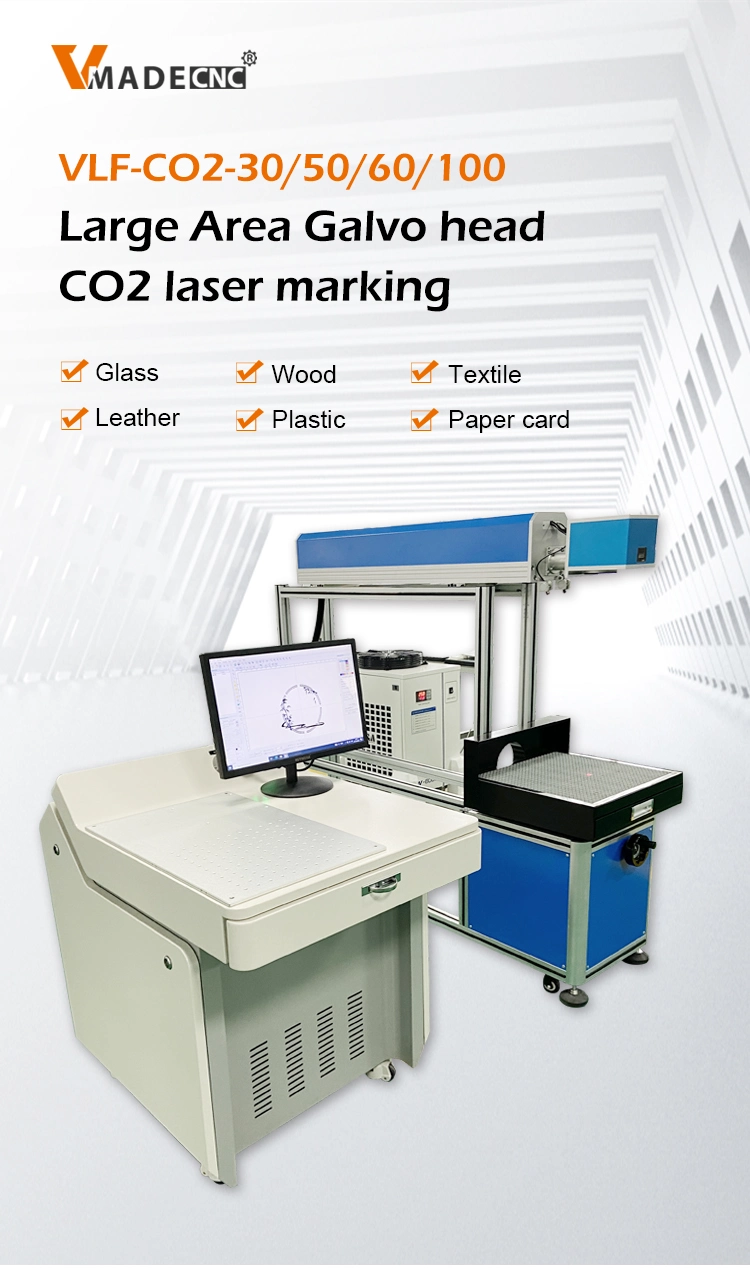 Jeans Wood Leather Paper Cards Large Marking Range 600*600mm 3D Dynamic Focus CO2 Laser Marking Machine