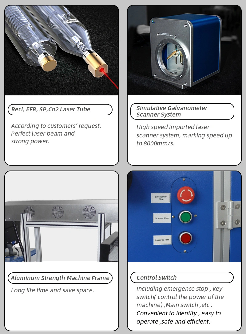 High Speed CO2 Glass Tube Laser Marking Machine on Ceramics