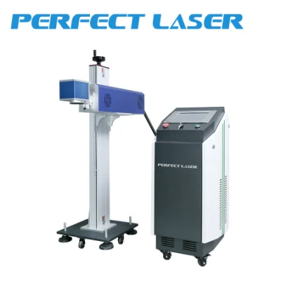 Perfect laser - Data Online Flying CO2 laser Marking Machine Per pelle di plastica di legno