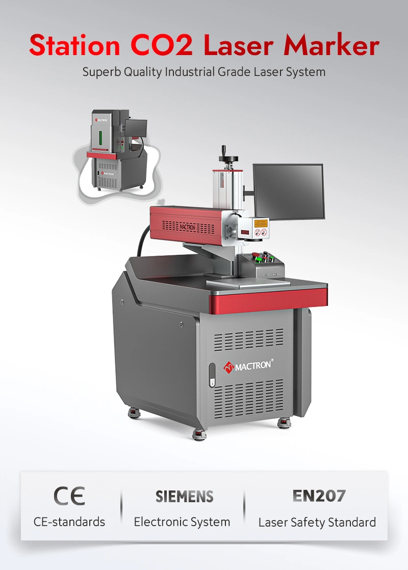 RF Metal Tube CO2 Laser Marking Machine 30W for Wood Clothing Fabric Marking and Engraving