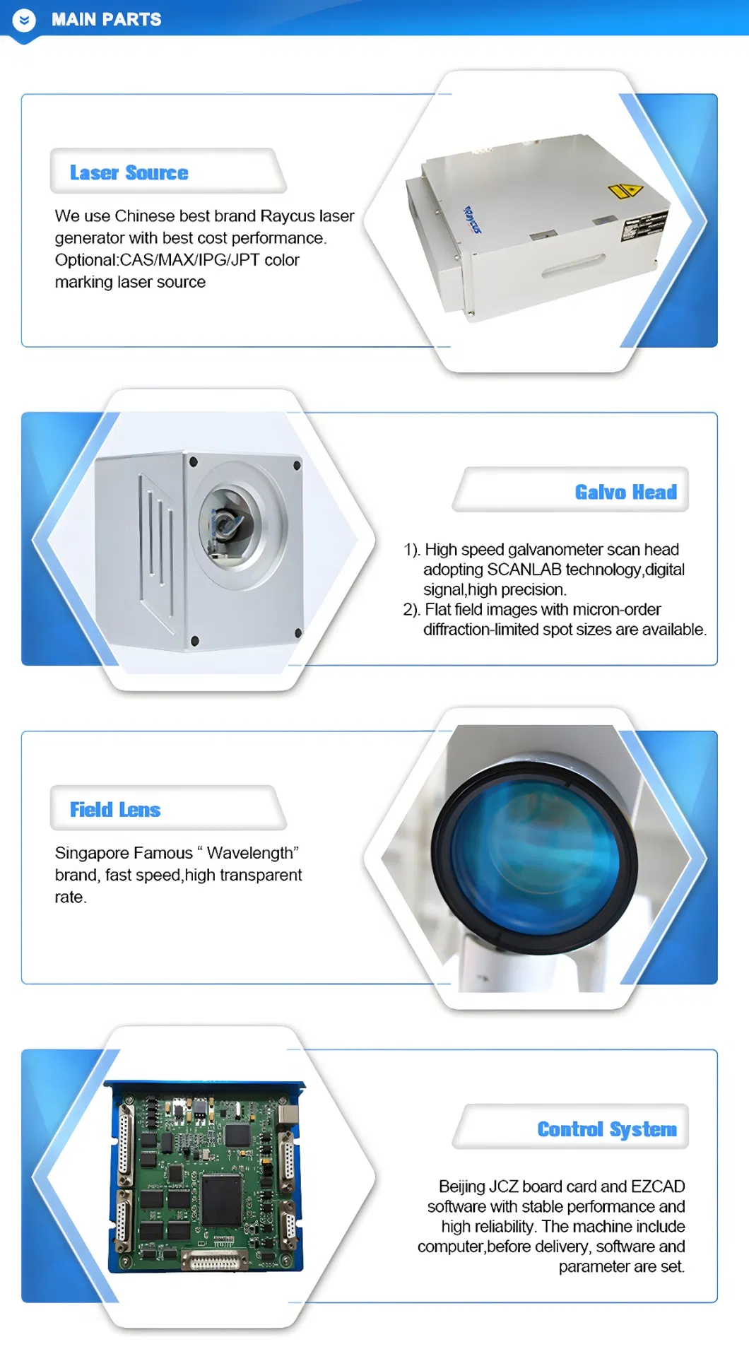 Fiber Laser Marking Machine Tabletop for Factory Marking Variety Materials 20W 30W 50W 80W 100W