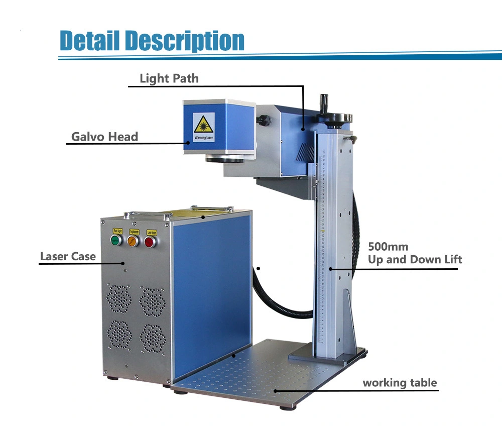 Hot Selling 200*200mm Wood Acrylic Gladd Leather CO2 Fiber Laser Marking Machine Davi Laser Source