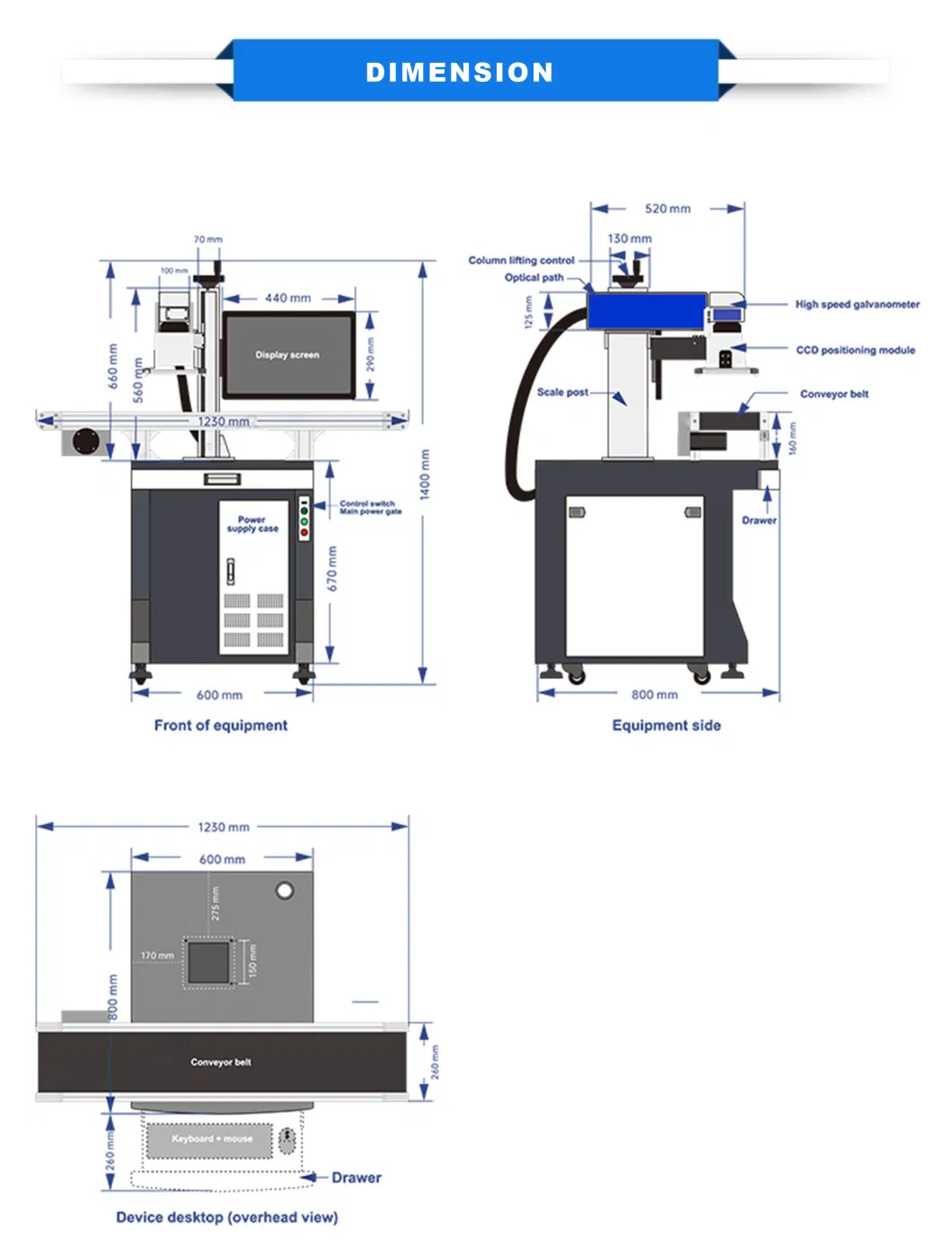 High Quality 20W 30W 50W 100W Raycus Ipg Metal Engraving Optical CO2 UV Fiber Laser Marking Machine with Competitive Price