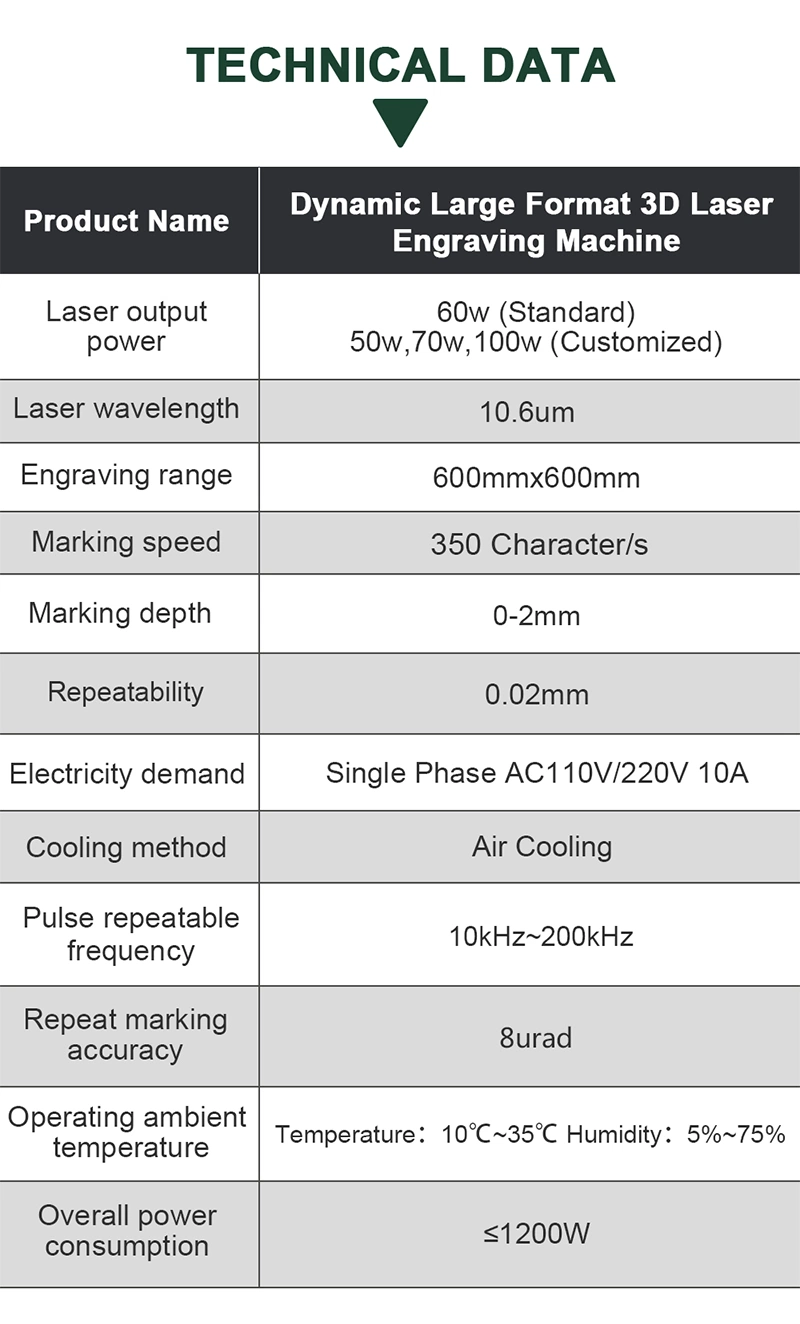 3D Large Format CO2 Laser Marking Machine for Wood Leater Fabric